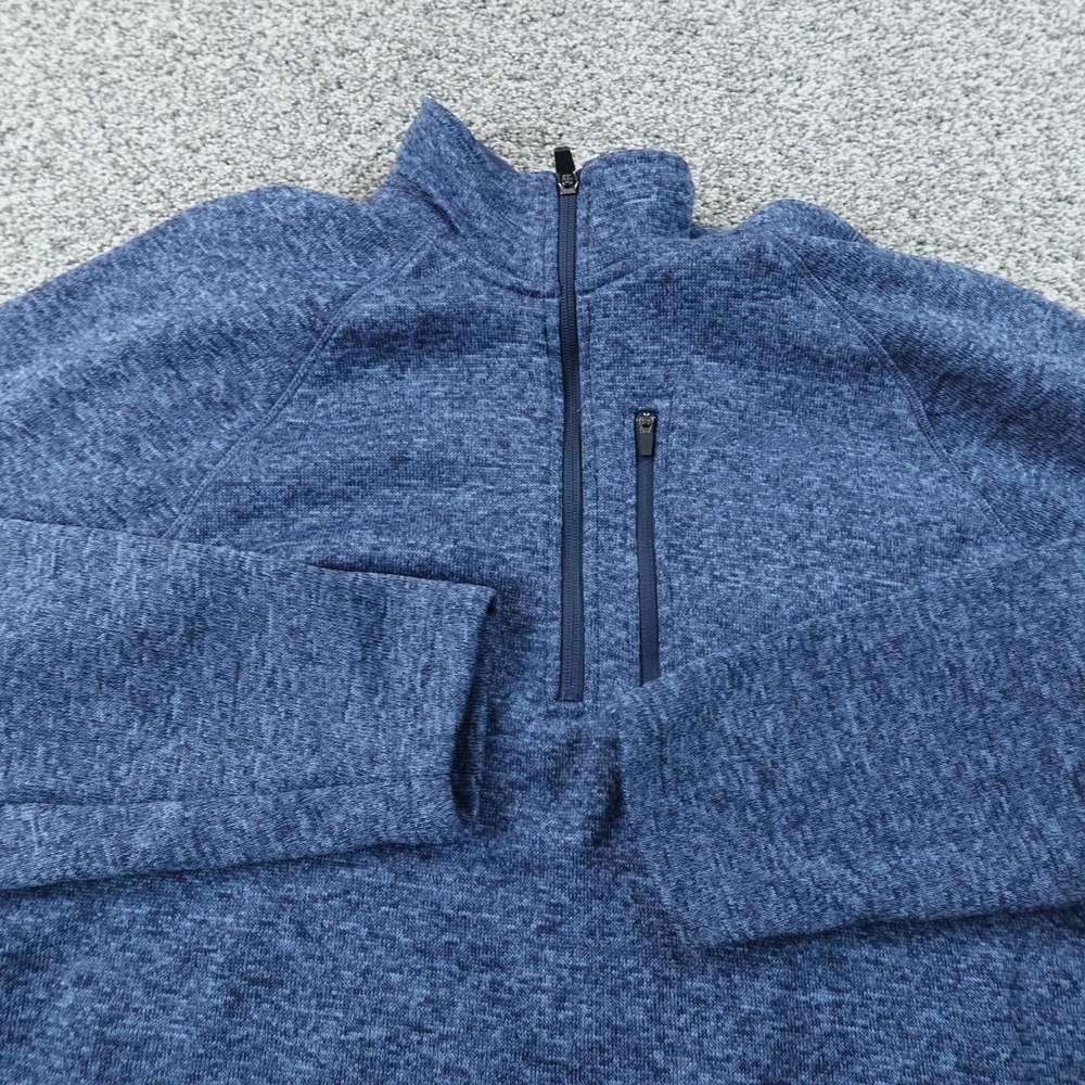 Eddie Bauer Pullover Mens L Blue 1/4 Zip Fleece Long Sleeve Sweatshirt Sweater